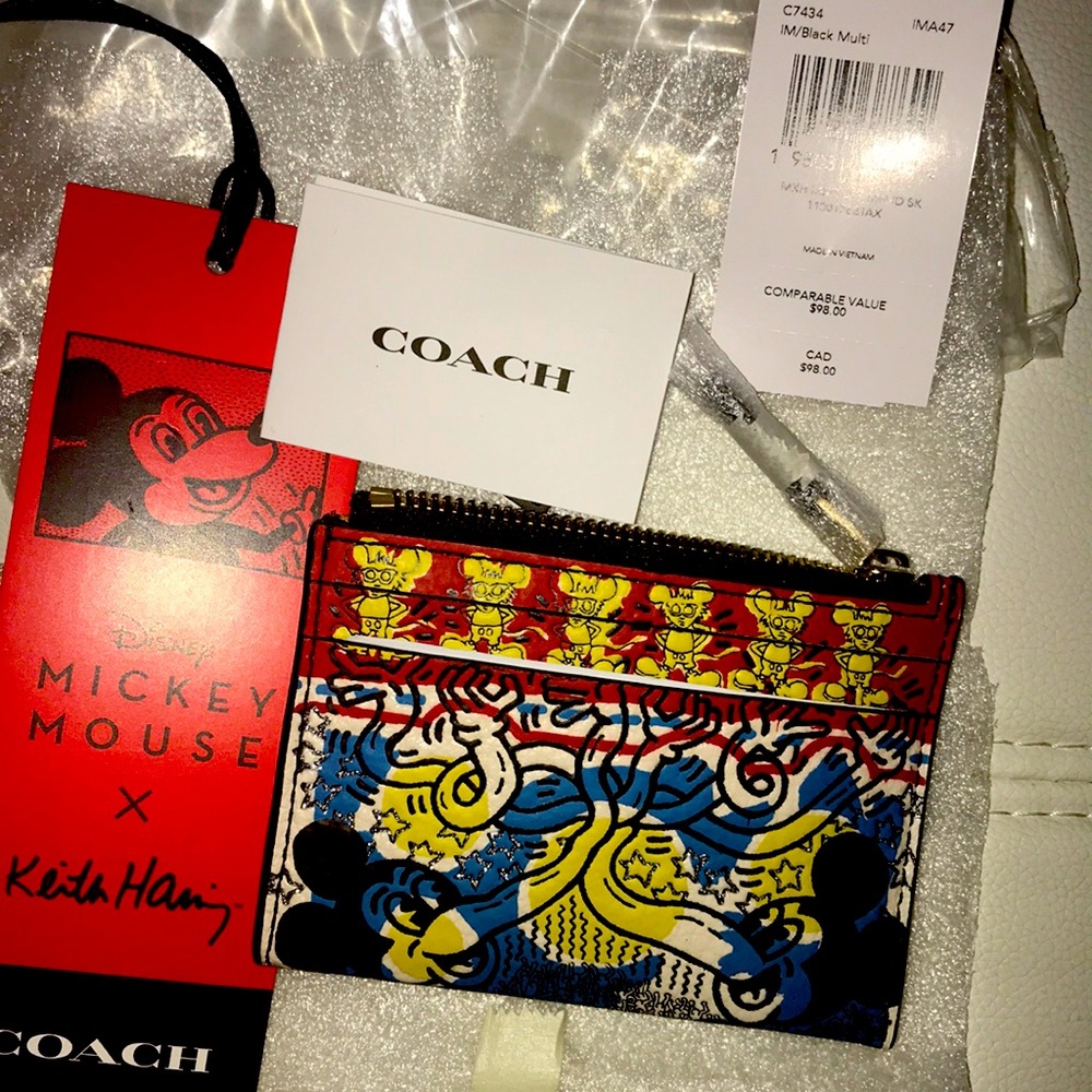 Coach X Keith Haring credit card keychain/wallet